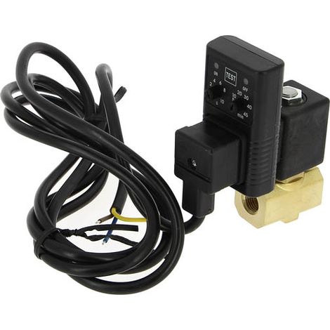 Purge temporisée avec électrovanne 1/2" G. Mâle – 230V CA – Fréquence d'ouverture 0,5 à 45 min – Temps d'ouverture 0,5 à 10 sec – Sectoriel
