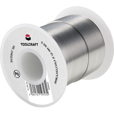TOOLCRAFT  Lötzinn, bleifrei Spule Sn96,5Ag3Cu0,5 ROL1 100 g 1 mm (1/5)