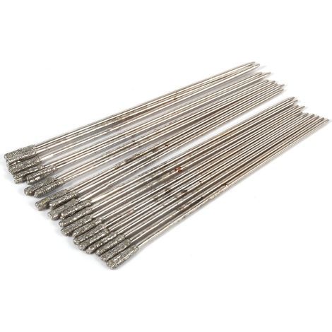 Ensemble de foret de diamant, 20PCS 1mm diamant enduit Lapidary Forets Bits Aiguille solide pour bijoux Agate (1/5)