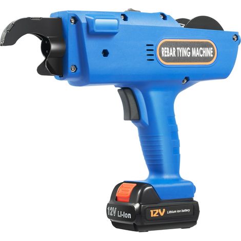 Relieuse électrique Rebar 12 V avec boîte de rangement, 2 batteries lithium-ion, longueur du fil de nœud 300-500 mm (bleu) (1/5)