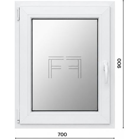 Fintex-finestra in PVC bianco singola anta 700X900 apertura a sinistra, doppio vetro, PROFILO A L (1/3)