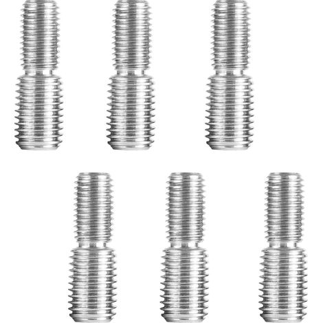 Lot de 6 vis à boulons avec double filetage - M8 x 20 mm à M10 x 20 mm - Adaptateur fileté à double extrémité en acier inoxydable 304 - Pour articulation en bois, pieds de meubles (1/5)