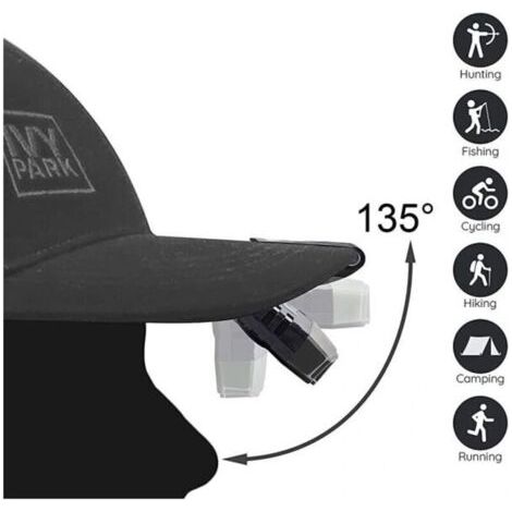 QORVA-Mini lampe de poche mains libres super lumineuse pour casquette - Lampe de poche rechargeable et étanche (1/2)