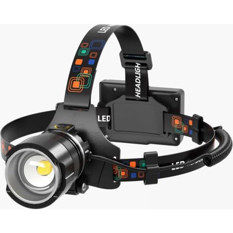 Black headlamp, outdoor night fishing light, emergency light for camping and mountaineering, sensor-activated extendable zoom. (1/5)