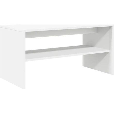 Meuble TV design moderne fonctionnel table basse 60 x 40 x 40 cm en bois d'ingénierie blanc (1/5)