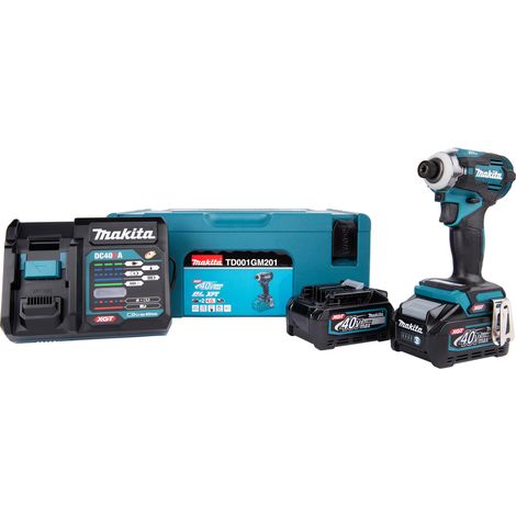 Makita – Visseuse à chocs sans fil 40V avec 2 batteries 4Ah – Couple max 220Nm – Moteur sans charbon – Technologie XPT – TD001GM201 (1/10)