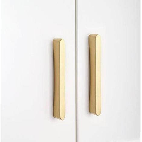 2 Pack Hole Centers 3.77 Inch(96mm) Kitchen Drawer Pull Handle Door Handle Modern Zinc Alloy Gold Brushed Brass Hardware for Bathroom Cabinet (1/4)