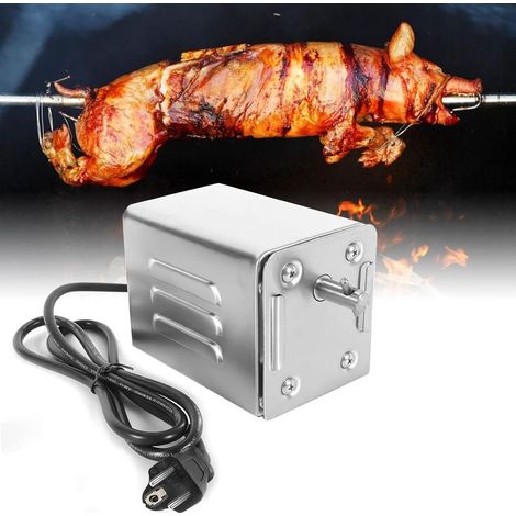 Moteur Tourne Broche de Barbecue Moteur Eléctrique en Acier Inoxydable Kit Rôtissoire Barbecue Charge Nominale 50-70kgF(EU Plug 220V) (1/5)