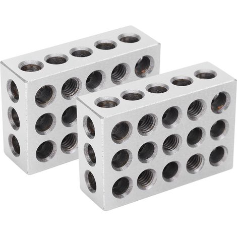1 paire de blocs 1-2-3, 23 trous appariés au 0,0002 po, gabarit Machinist 123, fournitures industrielles ultra-précises (1/5)