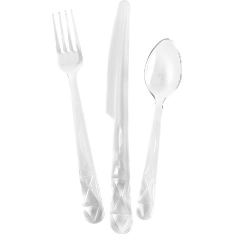 Cubiertos de picnic para 4 personas, 12 piezas, acrílico transparente. Para comer al aire libre / Sagaform