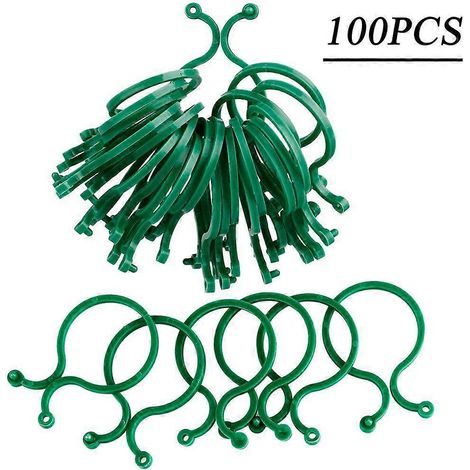Clips de jardin, 100 tuteurs pour vignes, légumes et tomates, pour une croissance verticale, outil de support pour plantes (1/5)