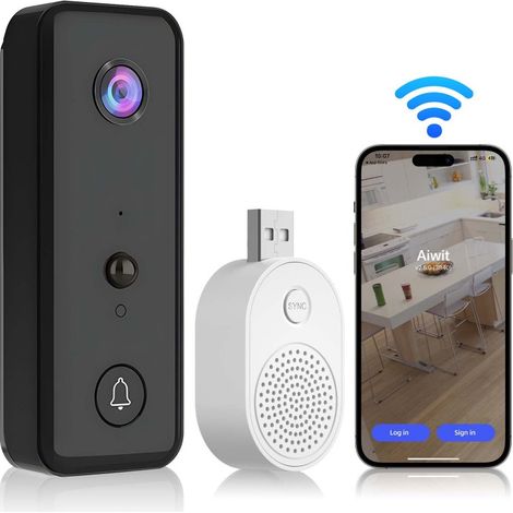 Videocitofono wireless con intelligenza artificiale, rilevamento PIR, batteria, IP65 e Wi-Fi 2,4 GHz