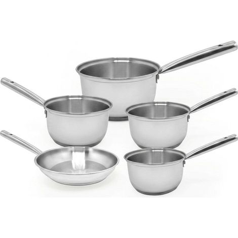 Lot de 4 casseroles 16/18/20/22 cm et 1 poêle en inox 20 cm Fackelmann Rhona