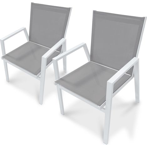 FLORIDE - Set di 2 poltrone da giardino impilabili in alluminio - DCB GARDEN