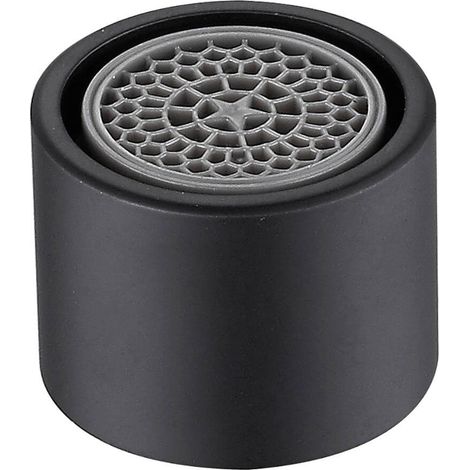 Aérateur pour robinets - Noir - Réduit le débit d'eau à 4 L/min - M22 - Jet aéré (1/2)