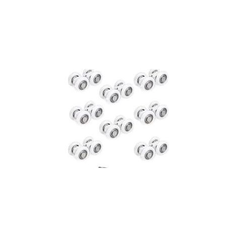 NALOOKAMIC 6,5 x 1,9 cm Roulettes Porte Coulissante – Lot de 8 Pièces, Roues en Caoutchouc pour Porte de Douche et Coulissante (1/5)