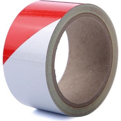 Cinta reflectante de 5cm x 10m - Rojo/blanco (1/4)