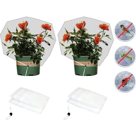 Insektenschutz-Filet, 1 x 1,2 m mit Befestigungsschnur für Topfpflanzen - 2er Pack