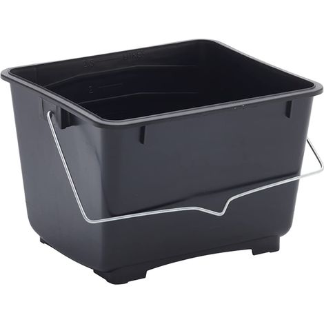 ProDec Secchio da 2,5 litri in plastica per mini verniciatura 100% plastica riciclata con maniglia di trasporto in metallo per tutti i tipi di vernice e pasta Adatto per mini rulli da 4 pollici (1/5)