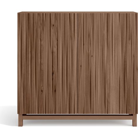 Herdasa, Zapatero en Melamina, modelo Copenhague, 90x90x27, color nogal Velmore con puertas efecto listones nogal (1/5)