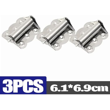 (3 pièces) Charnières à ressort à fermeture automatique en acier inoxydable pour portes et meubles, avec fermeture automatique. (1/5)