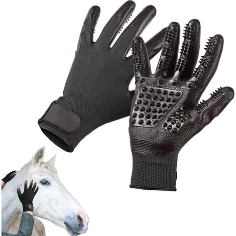Dog Grooming Gloves, Multifunctional Horse Massage Brush, Breathable Rubber Pet Hair Remover Mitttt, Shedding & Washing Gloves for Dogs, Cats, Horses with Long/Short Fur (1/5)