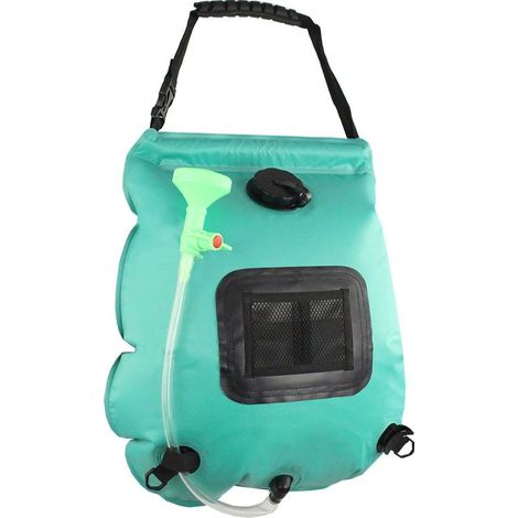 Sac de Douche Solaire pour Camping 20L/5 GalSac de Douche Portable pour L'extérieur Sacde Douche Portative pour Camping avec Tuyau Amovible Et Pommeau de Douche Interruptible,vert (1/5)