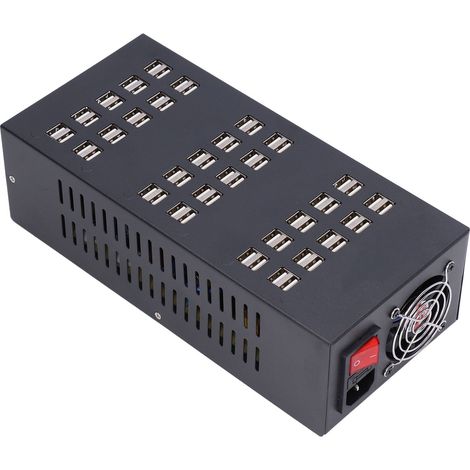 Chargeur multiport USB, prise de charge rapide à double rangée, station d'alimentation, entrée 220 V 50 Hz. (1/5)