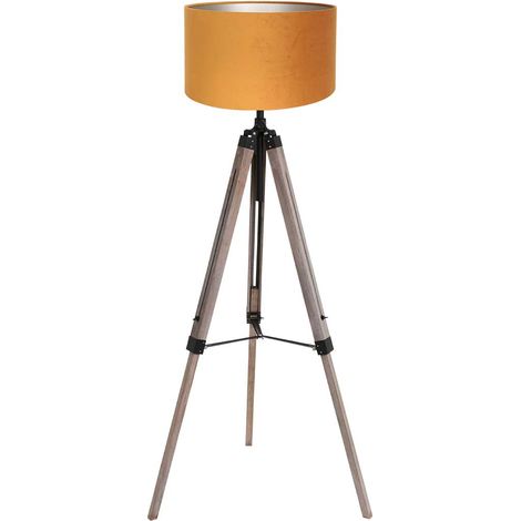 Mexlite - lampada da terra - Triek - nero - legno velluto - Ø