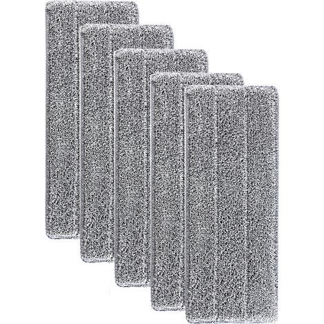 Serpillères en Microfibre pour Balai Lave-Sol Housse de Nettoyage de Rechange Vadrouille La Tête de Ménage de Vadrouille pour Balai Plat Nettoyage en Microfibre 33x12mm，5PCS (1/5)