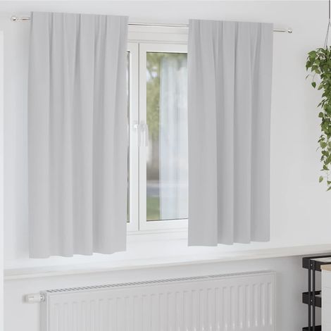 Verdunkelungs-Vorhänge mit Ringen 2 pcs Hellgrau 175 x 140 cm