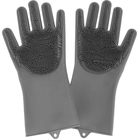 Paire de gants de vaisselle en silicone, imperméables et résistants à l'huile, pour cuisine domestique et nettoyage (1/5)