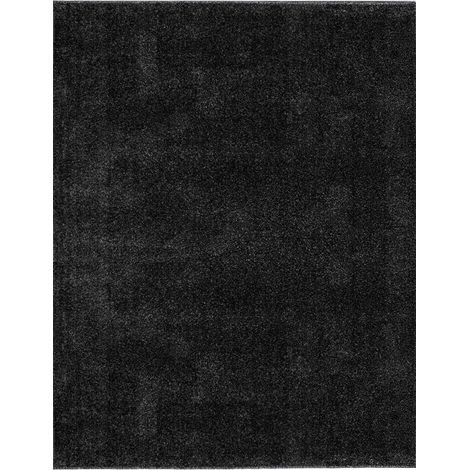 Tapis uni de Salon Chambre Relax Sobre et Epuré (Noir - 140x200cm) (1/5)