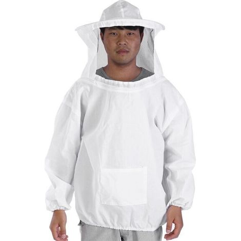 Professionelle Imkerjacke, Bienenschutzanzug mit Schleier, Farbe Weiß – Crezuo