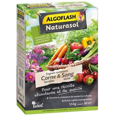 ENGRAIS CORNE SANG SECHE 1.5KG ALGOFLASH NATURASOL - ACORNBIO15