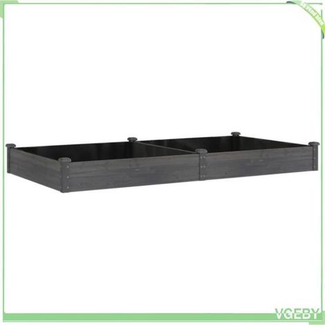 Lit surélevé de jardin - FAFEICY - 364303 - Bois massif sapin - 240x120x25 cm - Doublure incluse (1/5)