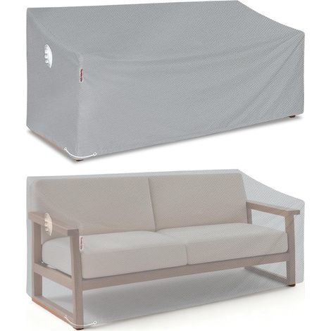 Housse de canapé de jardin, housse de banc de jardin, étanche, pour canapé de jardin de 3 à 4 places, ne se décolore pas en 2 ans, Gris 183 x 94 x 89 cm (1/5)