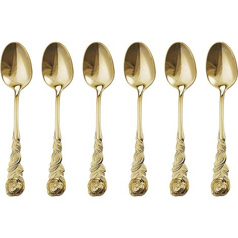 CCYKXA Set of 6 Gold Color Espresso Spoons