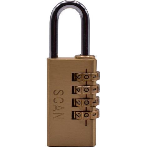 Scan NL1134 Brass Combination Padlock 28mm SCAPLB28COM