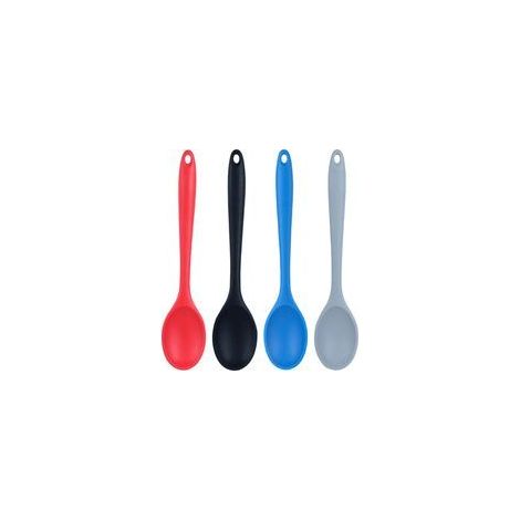 Juego de 4 cucharas de silicona antiadherentes, ideales para cocinar, hornear y remover.