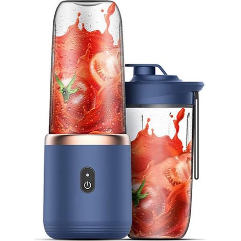 Mixeur Portable 350ml, Bouteille Smoothies et Shakes, Blender Personnel Mini avec 6 Lames, Tasse Jus Fruits, Rechargeable USB, Mixeur de Voyage pour Cuisine, Gym, Sport, Aliments Bébé (1/5)