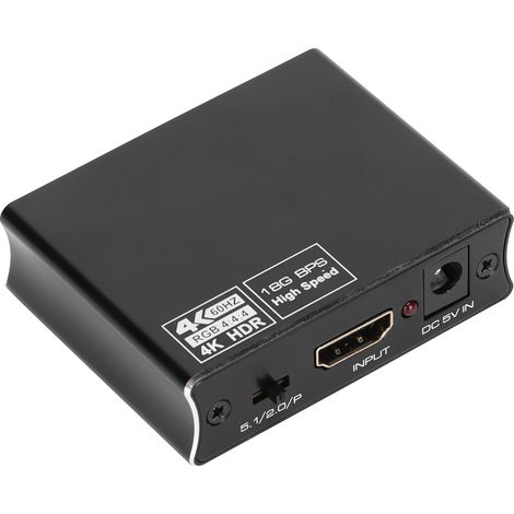 Répartiteur audio stéréo à fibre optique 4K2K 60 Hz, longue durée de vie, performances stables, extracteur audio (1/5)
