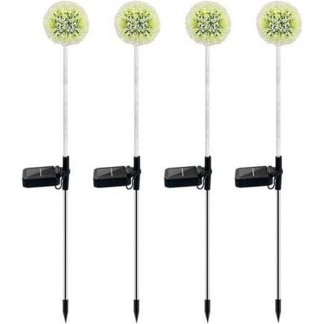 [NEVER USED] Outdoor Solar Lights, 4-Piece Dandelion Solar Lights with Color-Changing LEDs, Waterproof Outdoor Solar Garden Lights for Lawn, Balcony, Patio, Yard, Halloween Christmas Decoration