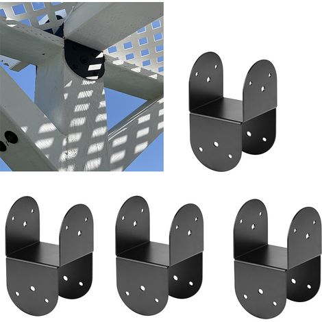 Support de capuchon de poteau robuste : support de raccordement pour le sommet des poteaux en bois, dispositif de fixation pour ancrer les poteaux aux poutres (1/5)