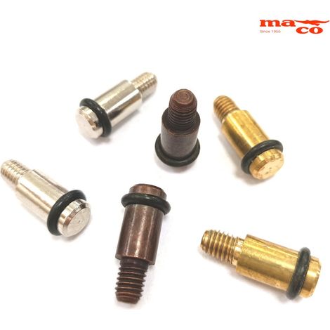 MENSOLINA REGGIPIANO CON GOMMINO DIAM. 7 MM CON PERNO FILETTATO 5 MA  OTTONE NICHELATO