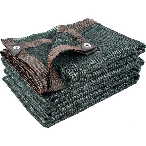 Voile d'ombrage vert 50% – 3 x 5 m – Avec œillets – Respirant et anti-gel – Pour terrasse, jardin, serre, niche (1/5)