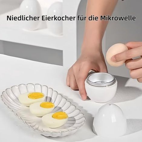 Eierkocher für die Mikrowelle – Hitzebeständiges Material – Für 1 oder 4 Eier (1/5)