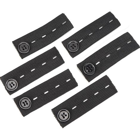 Bouton d'extension élastique pour ceinture de maternité, boucle ajustable noire