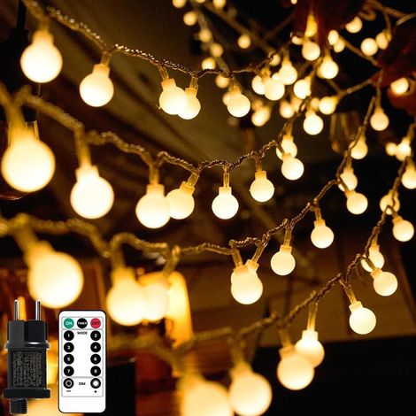 Guirlande lumineuse, 20 m, 150 LED, pour intérieur/extérieur, avec prise, guirlande décorative pour chambre d'enfant, balcon, jardin, sapin de Noël (blanc chaud) [Classe énergétique G] (1/5)