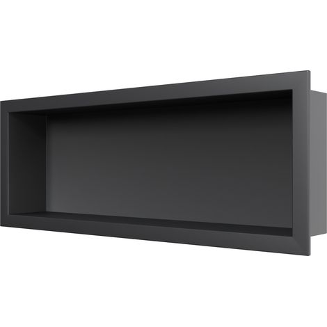 BERNSTEIN - Nicchia doccia in acciaio inox, mensola da incasso per doccia BS206010 - 20x60x10cm - Nero	Nero